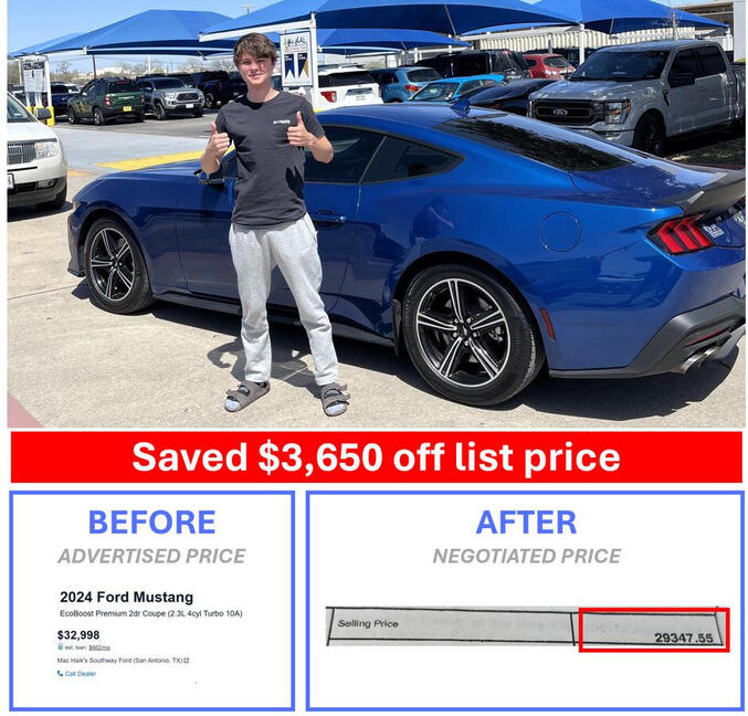 Before and after Car Haggle helper testimonial Image showing before and after of Car Haggle helper testimonial